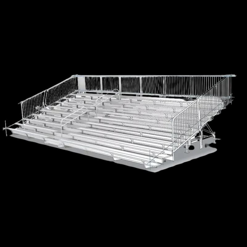 10-row mobile bleachers with up to 300-seat capacity for large tournaments and festivals